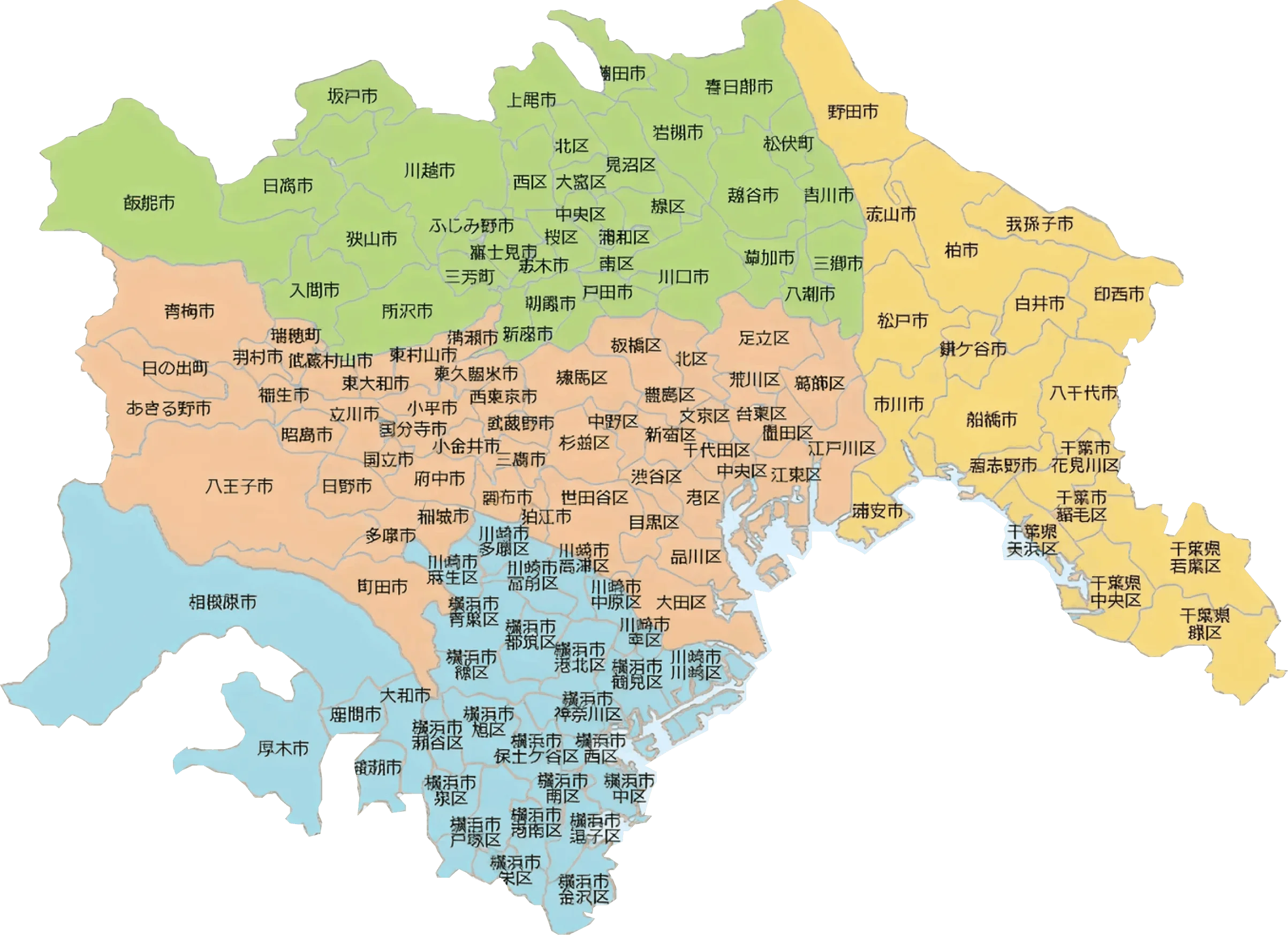 Tokyo Metropolitan Delivery Area Map